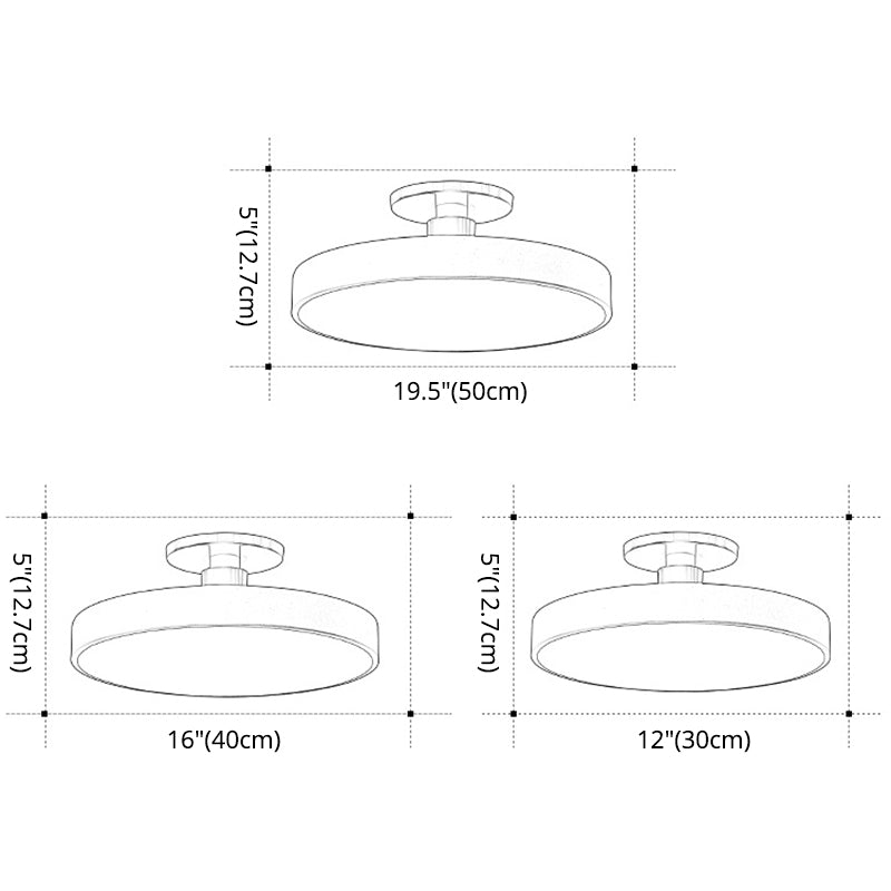Circular Ring Acrylic Semi Flush Mount Lighting Modern LED Semi Flush Ceiling Light Fixture