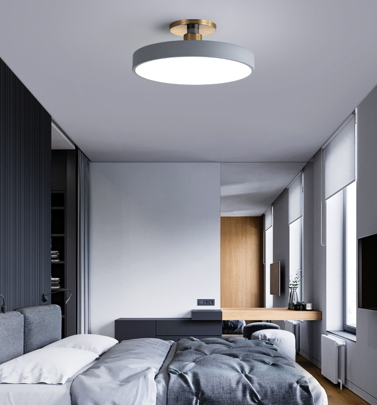 Circular Ring Acrylic Semi Flush Mount Lighting Modern LED Semi Flush Ceiling Light Fixture