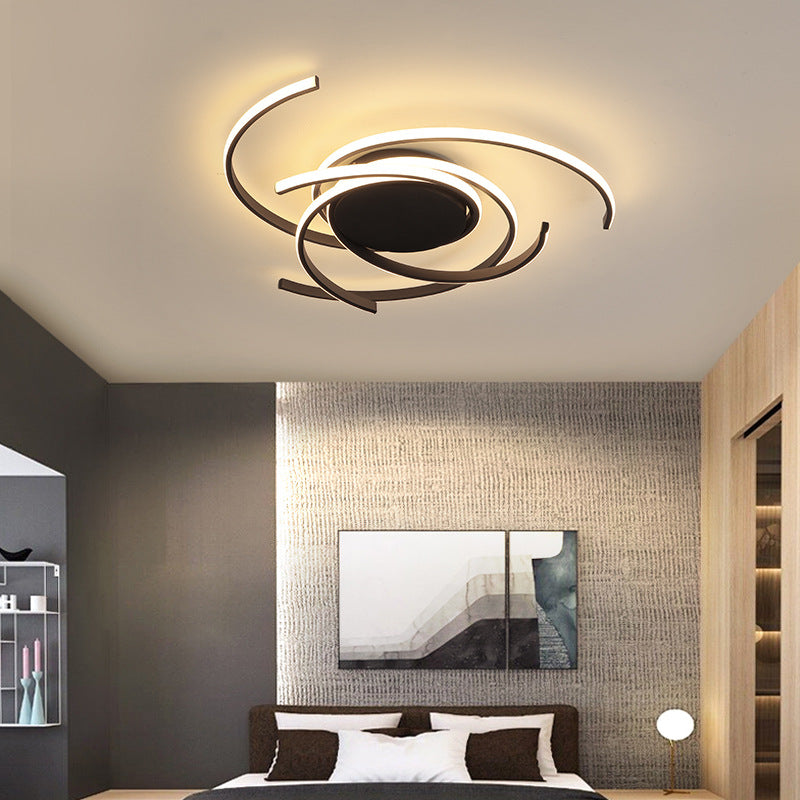 Modern Style Spiral Flush Mount Ceiling Light Metal LED Bedroom Ceiling Light Fixture