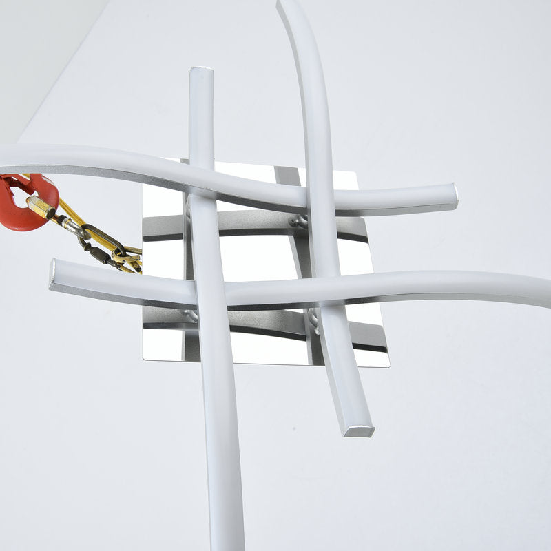 Plafoniera moderna a LED per montaggio a semi-incasso Lampada da soffitto cromata intrecciata per montaggio a incasso con paralume in metallo
