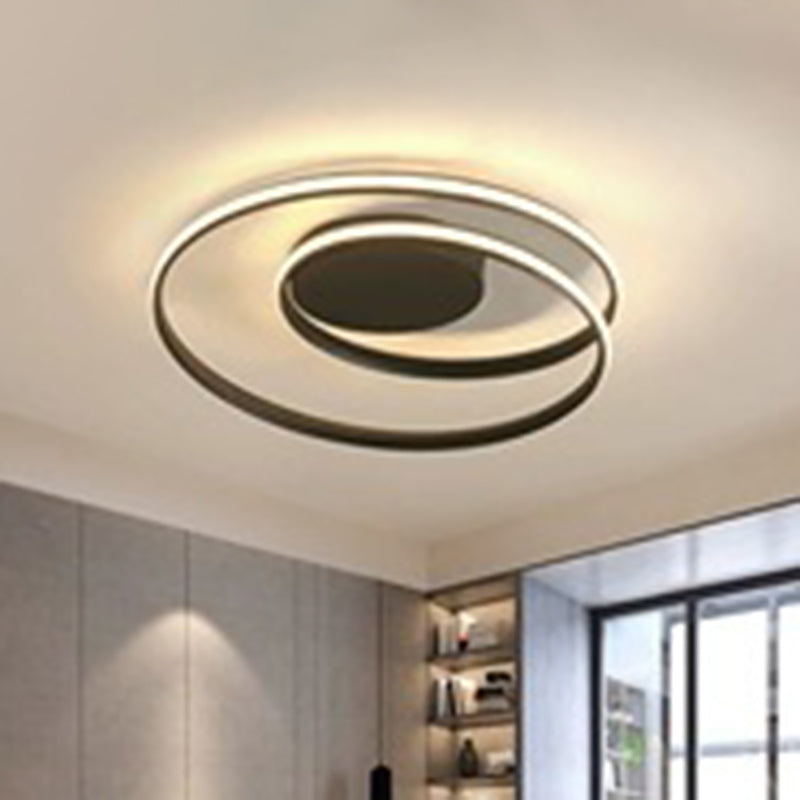 Simplicity Circle Ceiling Flush Mount Light Metal LED Bedroom Close to Ceiling Lamp