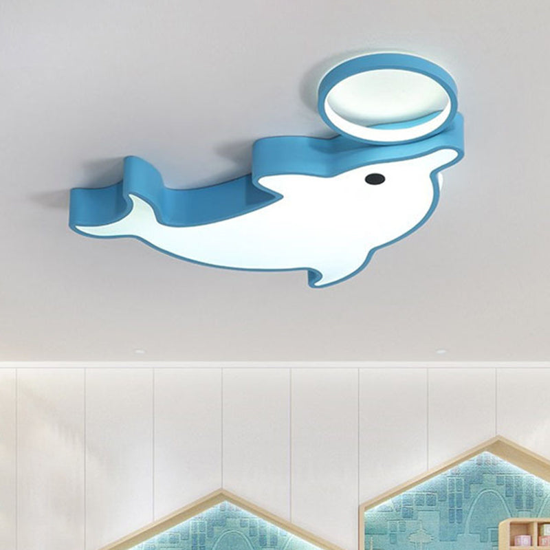 Dolphin Acrylic Ceiling Flush Mount Light Contemporary LED Close To Ceiling Lighting Fixture