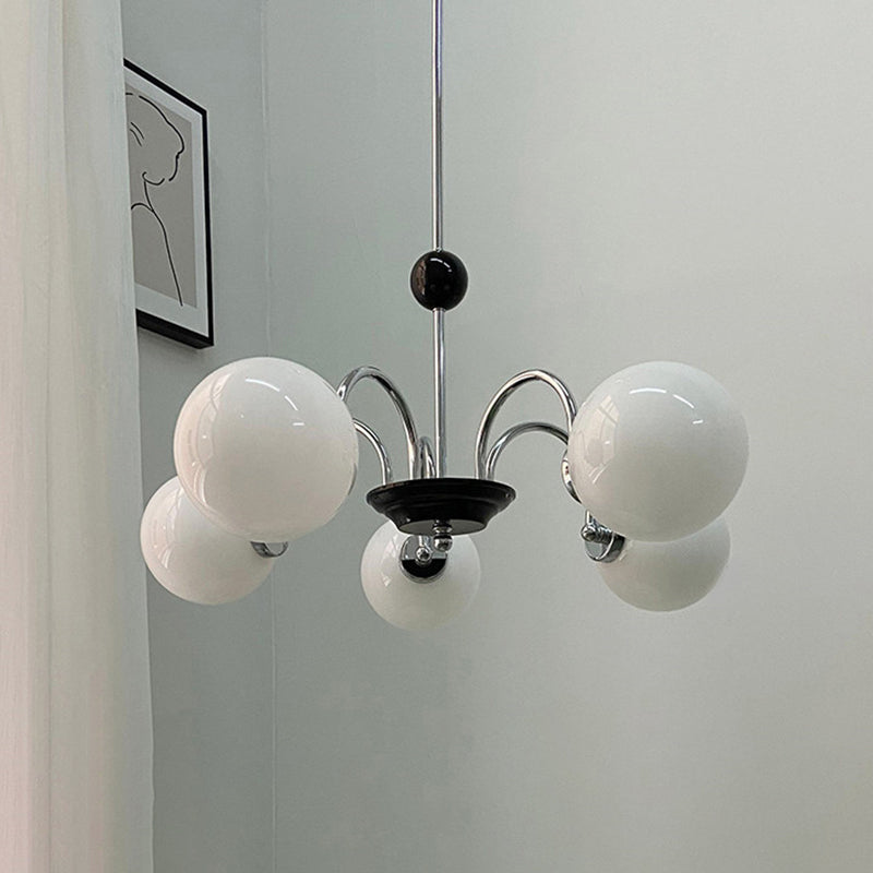 Modern Minimalist Design lampadario lampadario lampadario sferico a soffitto in vetro bianco