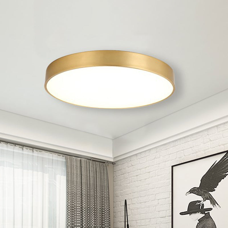 Round Flush Mount Ceiling Light 1 Light Metal Minimalist Flush Mount Ceiling Light for Bedroom