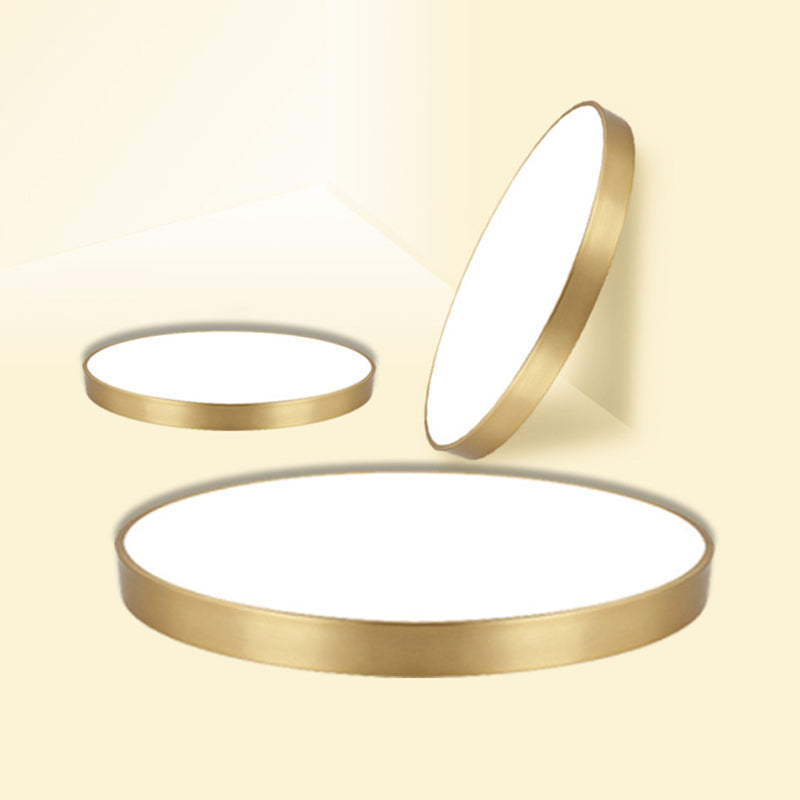 Round Flush Mount Ceiling Light 1 Light Metal Minimalist Flush Mount Ceiling Light for Bedroom