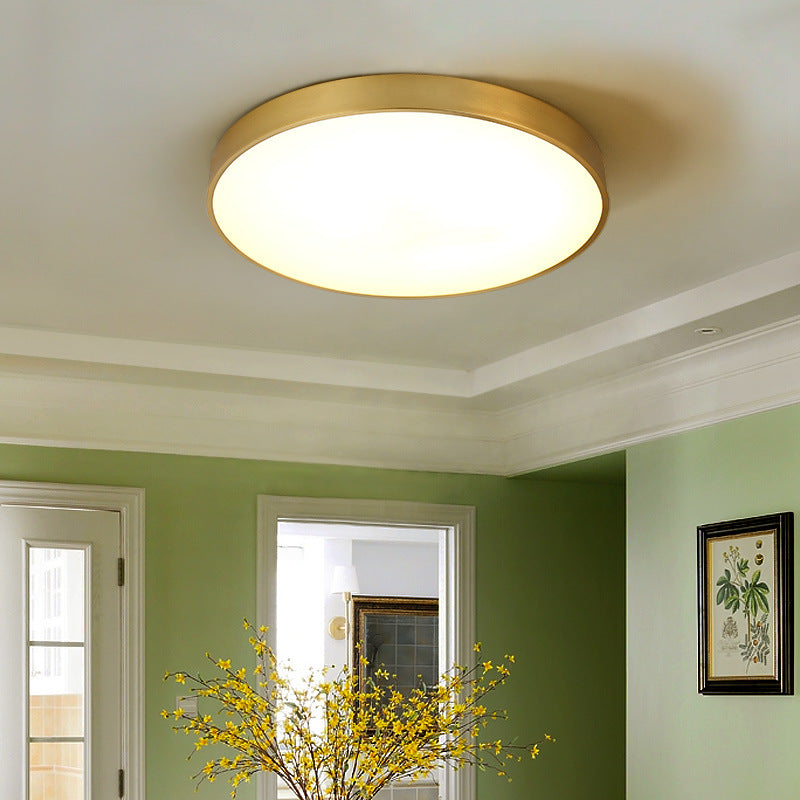 Round Flush Mount Ceiling Light 1 Light Metal Minimalist Flush Mount Ceiling Light for Bedroom
