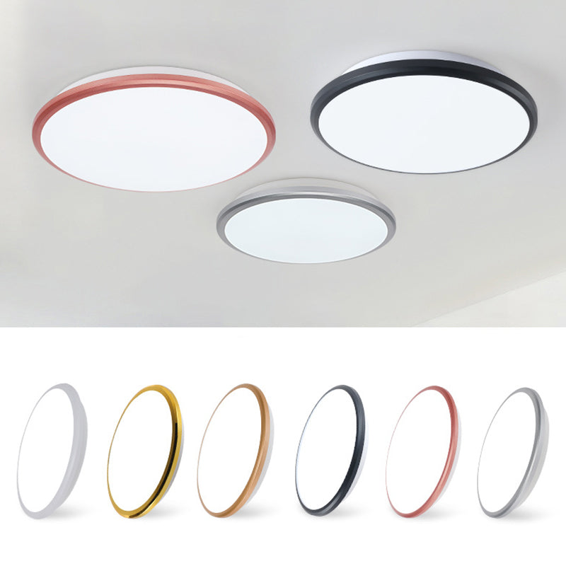 Super-thin Round Flush Mount Light Fixtures 1 Light Acrylic Contemporary Ceiling Lights Flush Mount