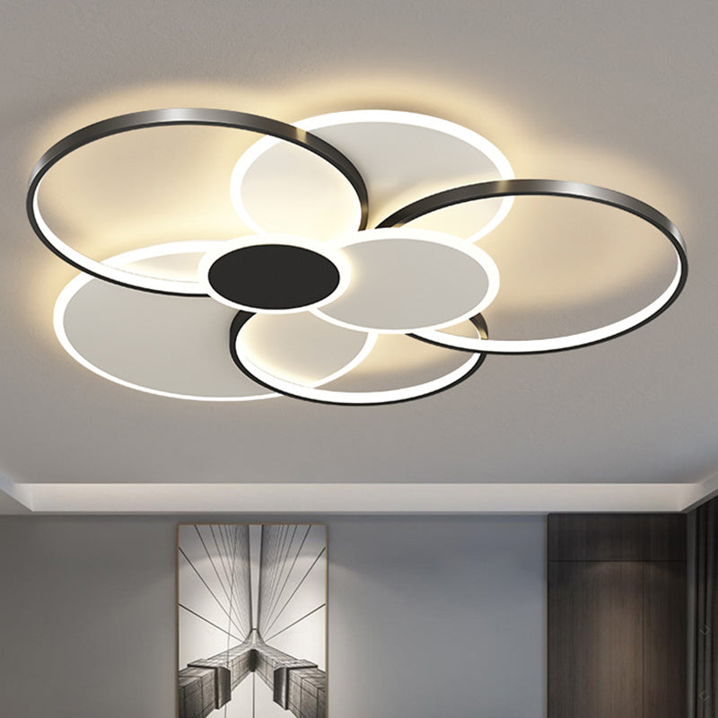 Multi-ring inbouw plafondverlichtingsarmaturen Moderne metalen plafondmontage kroonluchter voor woonkamer