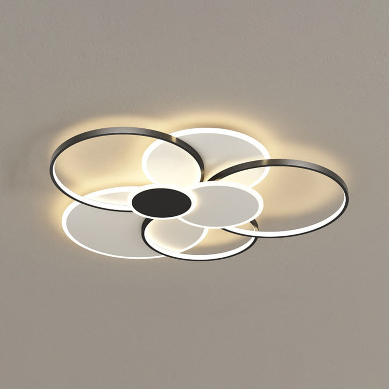 Multi-ring inbouw plafondverlichtingsarmaturen Moderne metalen plafondmontage kroonluchter voor woonkamer