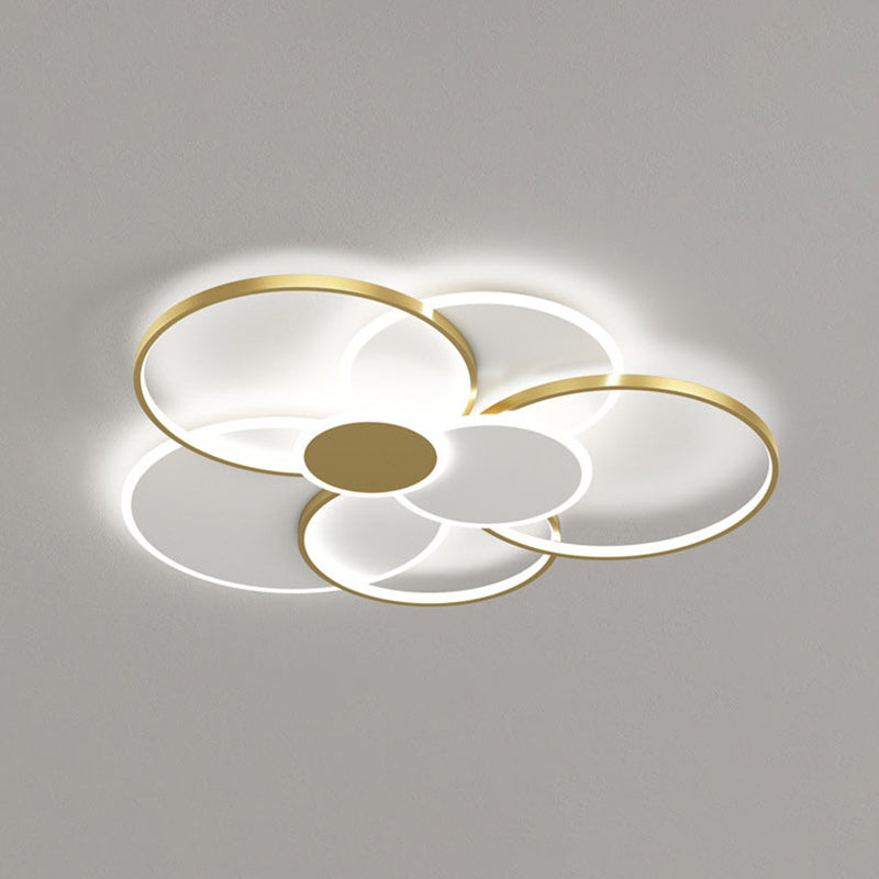 Multi-ring inbouw plafondverlichtingsarmaturen Moderne metalen plafondmontage kroonluchter voor woonkamer