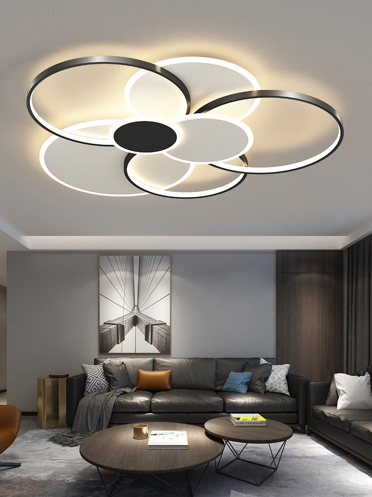 Multi-ring inbouw plafondverlichtingsarmaturen Moderne metalen plafondmontage kroonluchter voor woonkamer
