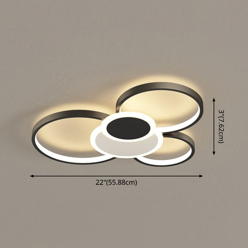 Multi-ring inbouw plafondverlichtingsarmaturen Moderne metalen plafondmontage kroonluchter voor woonkamer
