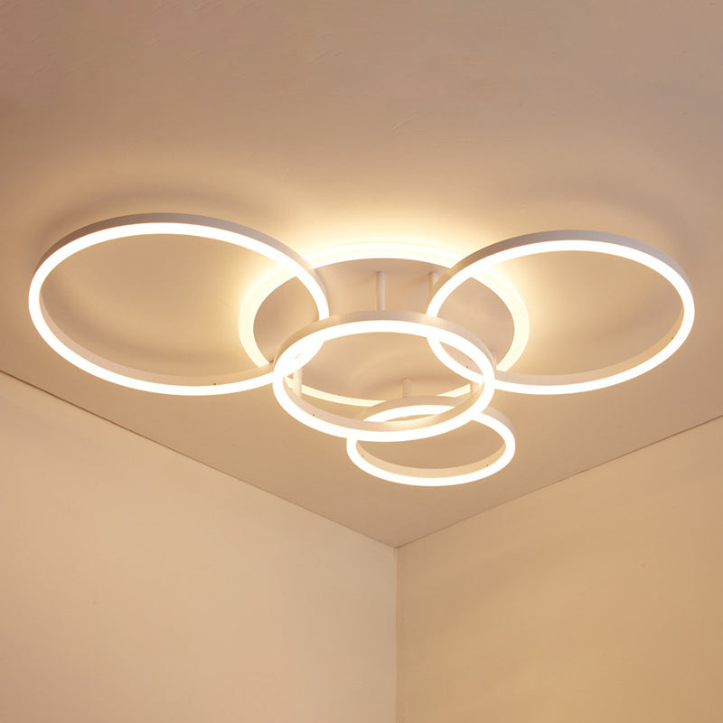 Circle Flush Mount Light Fixtures Ultra-Contemporary Metal Ceiling Light Fixtures for Living Room