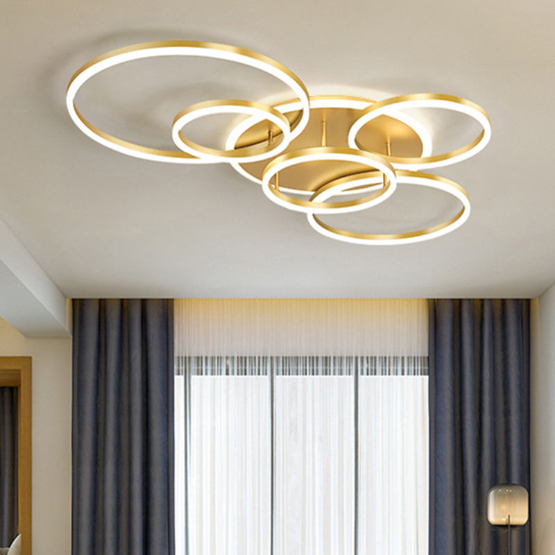 Circle Flush Mount Light Fixtures Ultra-Contemporary Metal Ceiling Light Fixtures for Living Room