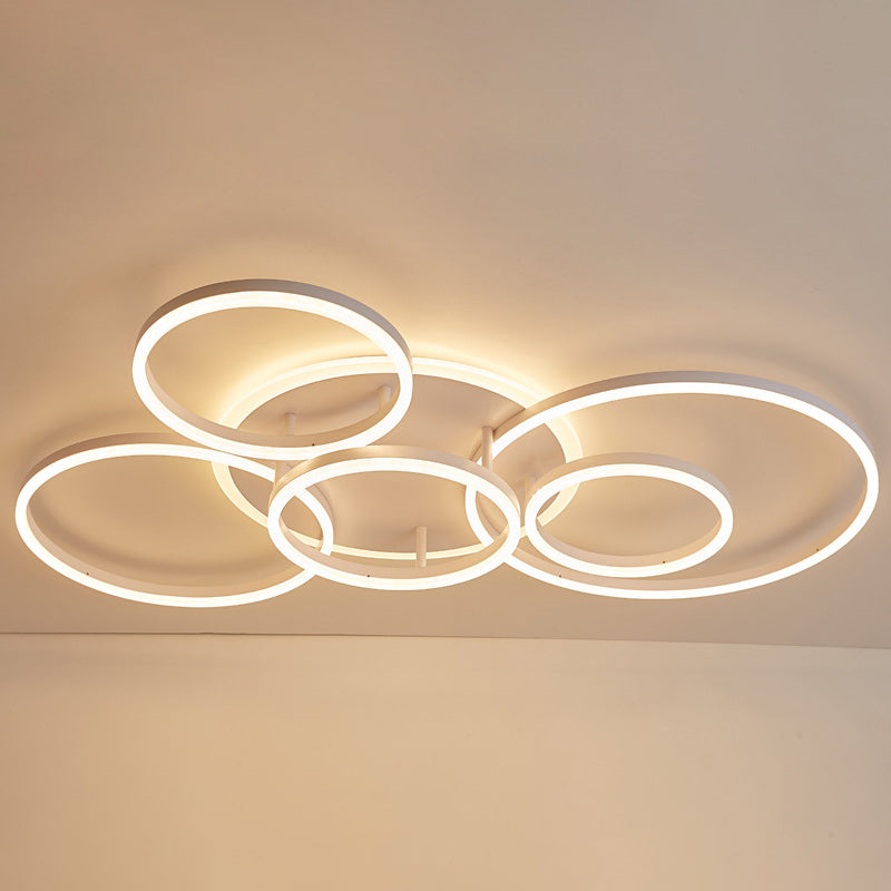Circle Flush Mount Light Fixtures Ultra-Contemporary Metal Ceiling Light Fixtures for Living Room