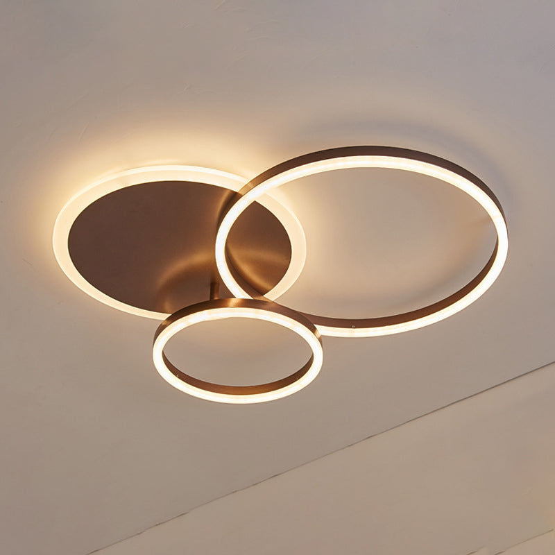 Circle Flush Mount Light Fixtures Ultra-Contemporary Metal Ceiling Light Fixtures for Living Room