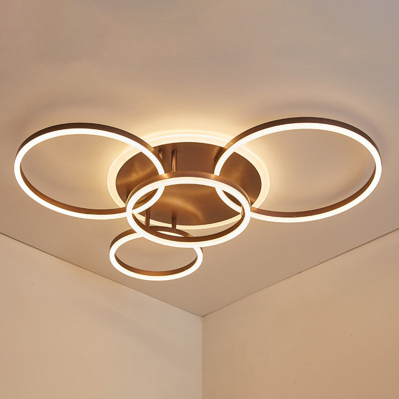 Circle Flush Mount Light Fixtures Ultra-Contemporary Metal Ceiling Light Fixtures for Living Room