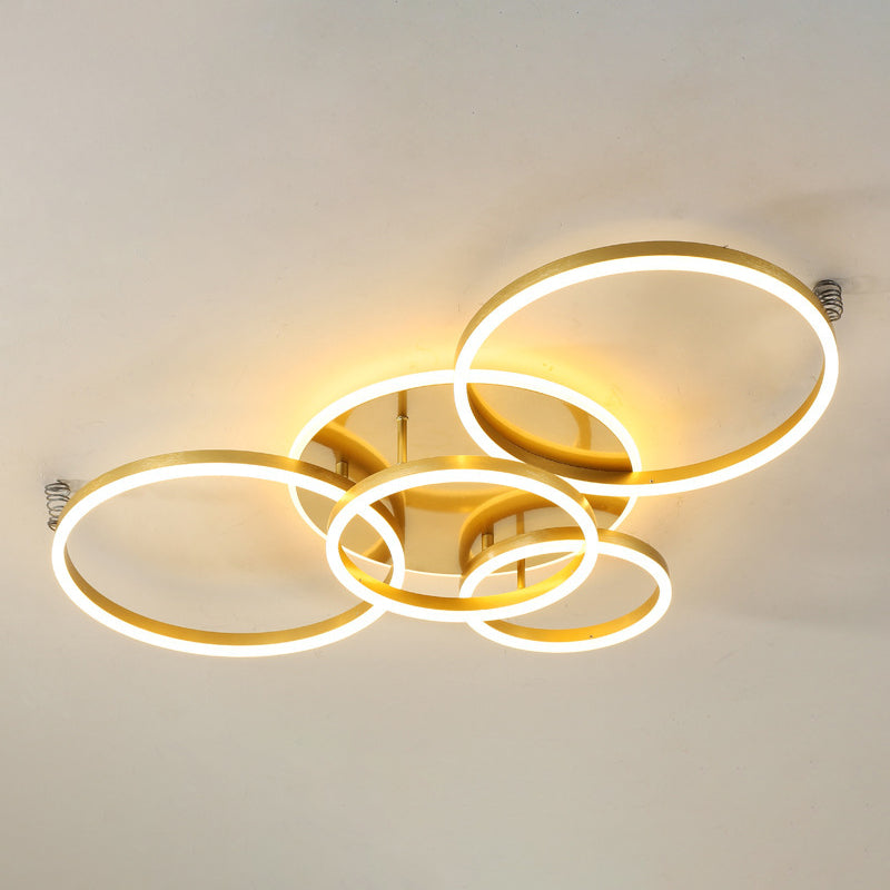 Circle Flush Mount Light Fixtures Ultra-Contemporary Metal Ceiling Light Fixtures for Living Room