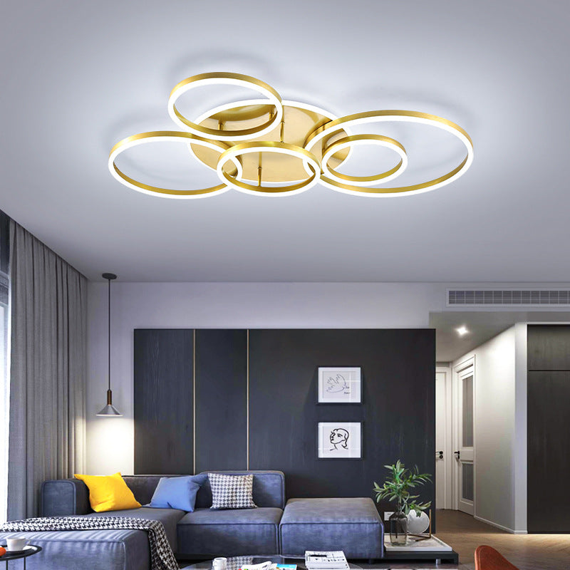 Circle Flush Mount Light Fixtures Ultra-Contemporary Metal Ceiling Light Fixtures for Living Room