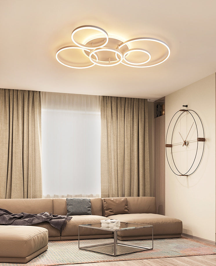 Circle Flush Mount Light Fixtures Ultra-Contemporary Metal Ceiling Light Fixtures for Living Room