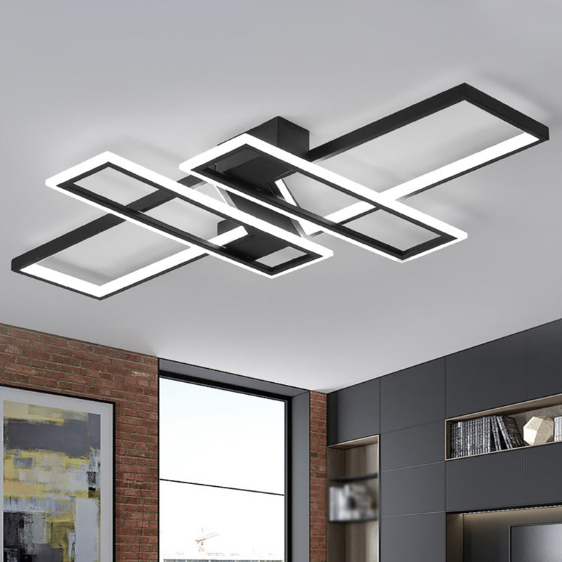 Traverse Semi Flush Mount Light Fixture Contemporary Metal Ceiling Light Fixture for Living Room