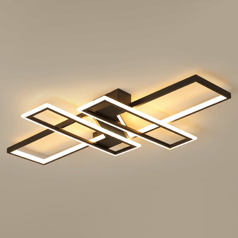 Traverse semi-inbouwlamp, moderne metalen plafondlamp voor woonkamer
