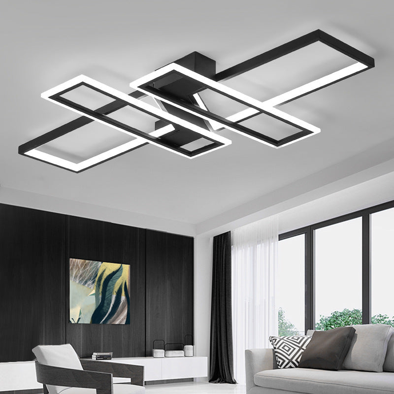 Traverse semi-inbouwlamp, moderne metalen plafondlamp voor woonkamer