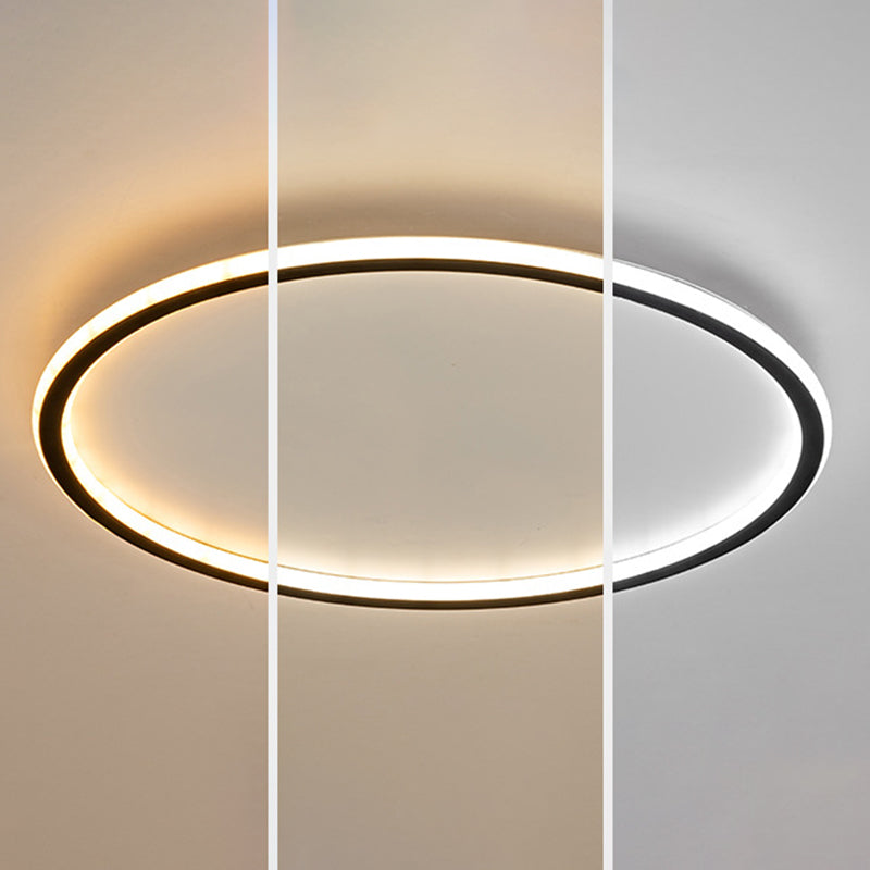 Round Flushmount Lights Contemporary Aluminum Ceiling Mounted Fixture for Living Room