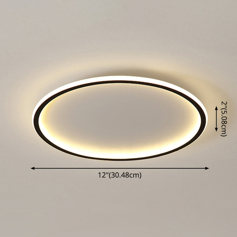 Ronde inbouwlampen Eigentijds aluminium plafondmontagearmatuur voor woonkamer