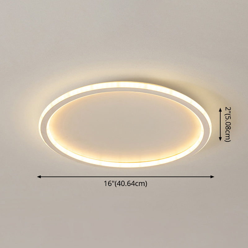 Ronde inbouwlampen Eigentijds aluminium plafondmontagearmatuur voor woonkamer