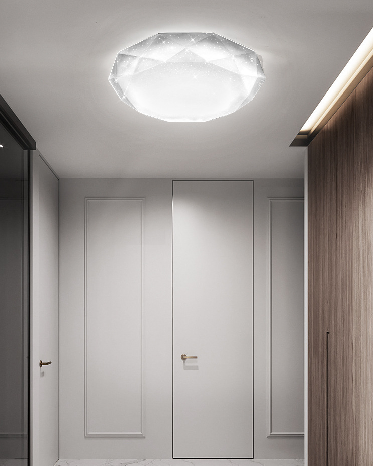Lámparas de techo de acrílico contemporáneas con montaje empotrado geométrico para dormitorio