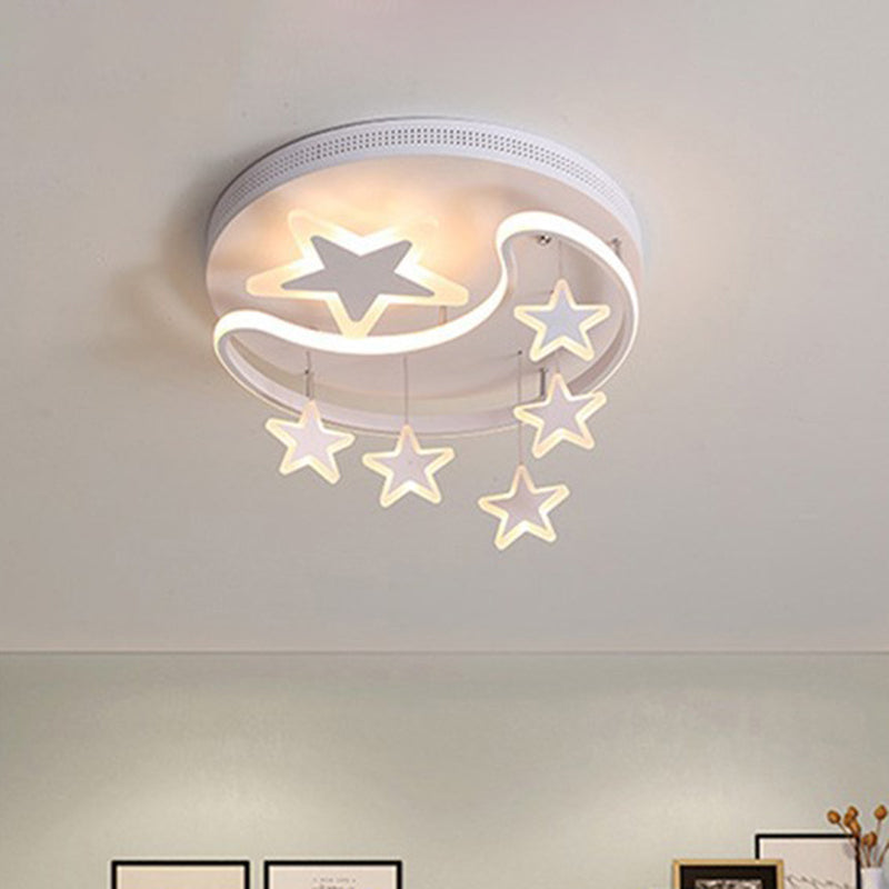 Plafonniers encastrés lune et étoile 1 lumière en acrylique luminaire encastré créatif