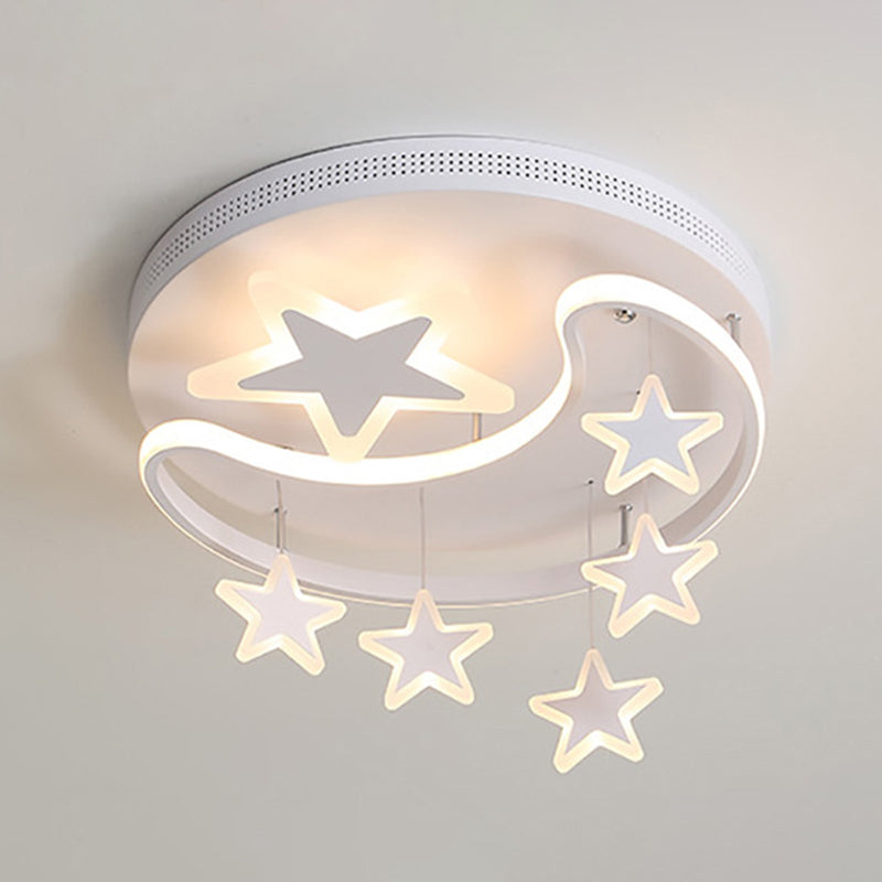 Luces de techo empotradas en forma de luna y estrella, 1 luz, lámpara empotrada creativa de acrílico