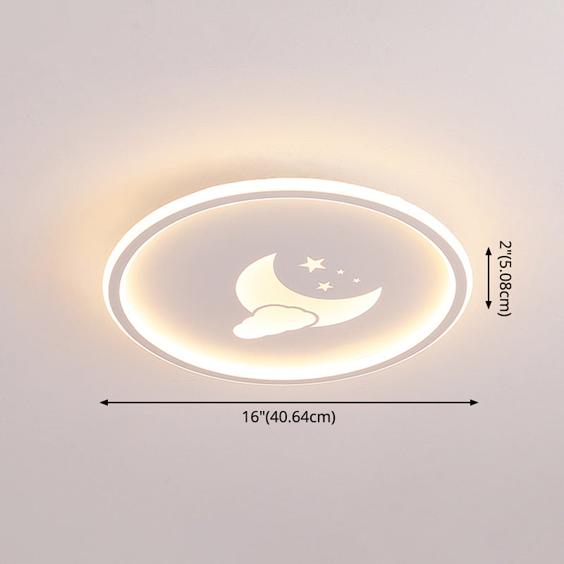 Lámparas de luz de Luna y estrella 1 lámparas modernas de techo de dormitorio incorporadas de metal ligero