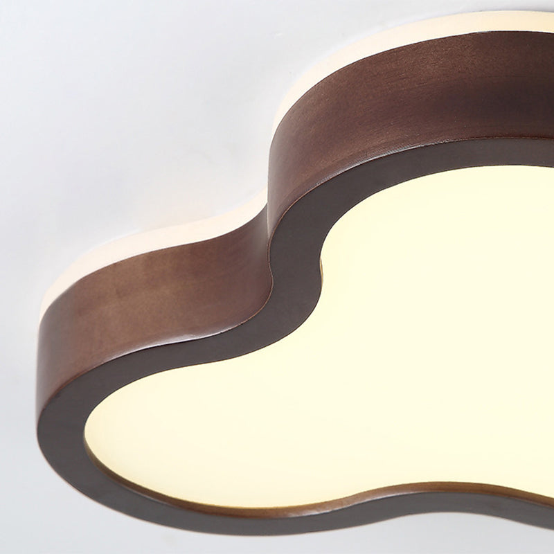 Star Flush Mount Light 1 Light Wood Nordic Flush Mount Spotlight for Children Bedroom