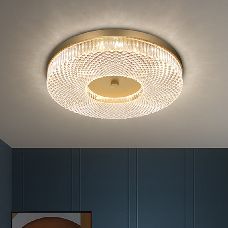 Round Flush Mount Light Fixtures Ultra-Contemporary Crystal Ceiling Light Fixtures for Bedroom