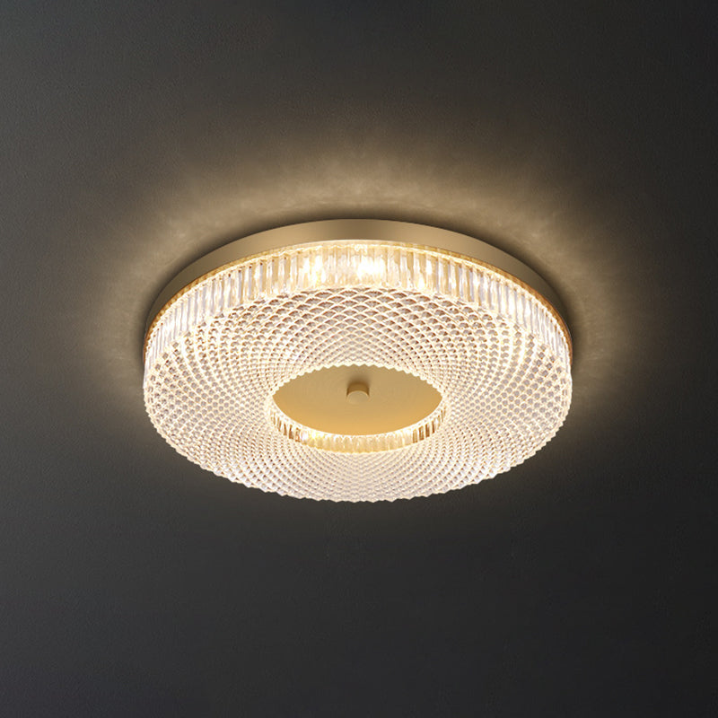 Round Flush Mount Light Fixtures Ultra-Contemporary Crystal Ceiling Light Fixtures for Bedroom