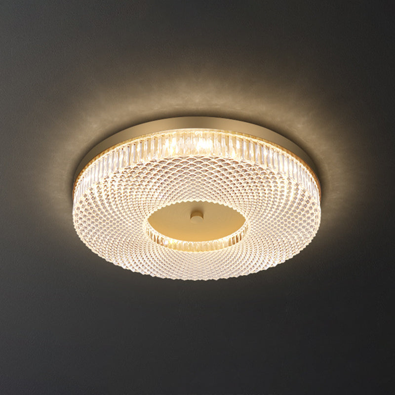 Round Flush Mount Light Fixtures Ultra-Contemporary Crystal Ceiling Light Fixtures for Bedroom