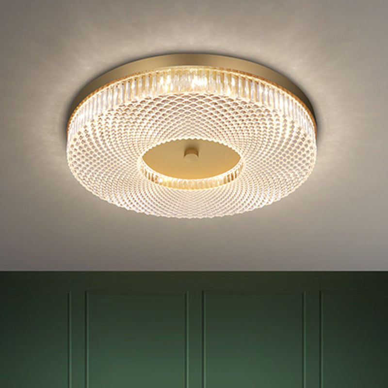 Round Flush Mount Light Fixtures Ultra-Contemporary Crystal Ceiling Light Fixtures for Bedroom