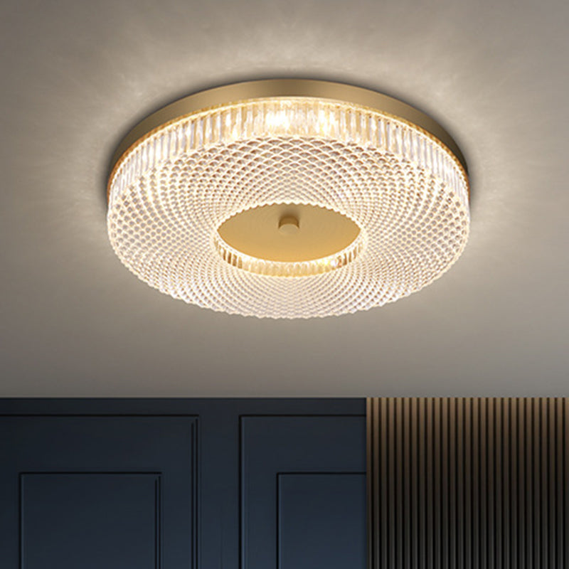 Round Flush Mount Light Fixtures Ultra-Contemporary Crystal Ceiling Light Fixtures for Bedroom