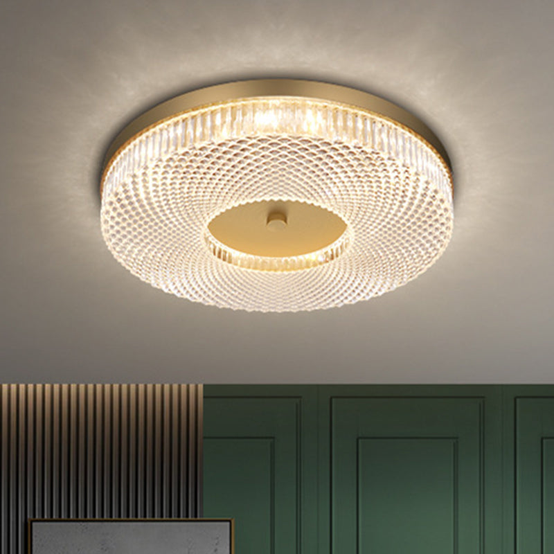 Round Flush Mount Light Fixtures Ultra-Contemporary Crystal Ceiling Light Fixtures for Bedroom