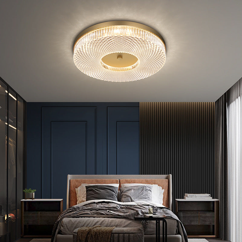 Round Flush Mount Light Fixtures Ultra-Contemporary Crystal Ceiling Light Fixtures for Bedroom