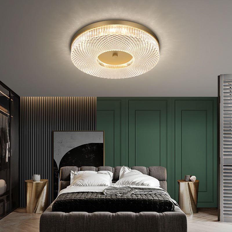 Round Flush Mount Light Fixtures Ultra-Contemporary Crystal Ceiling Light Fixtures for Bedroom
