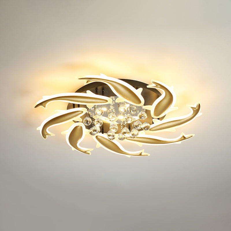 Spiralspülleuchten zeitgenössische Kristalldecke Leuchte für Schlafzimmer