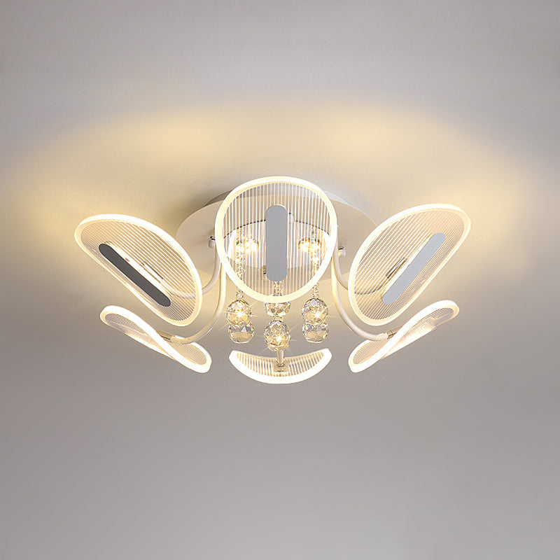 Radial Flush Mount Ceiling Light Contemporary Metal Ceiling Light Fixtures for Bedroom