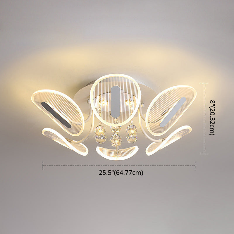 Radial Flush Mount Ceiling Light Contemporary Metal Ceiling Light Fixtures for Bedroom