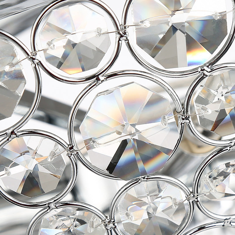 Crystal Bead Bowl Semi Flushmount 4 Luces Lighting moderna de semi descarga en cromo pulido