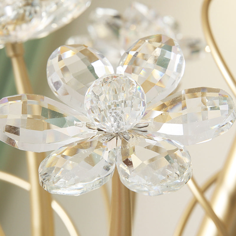 Antique Scalloped Chandelier 3/6/8-Light Ruffle Glass Pendant Light Fixture in Gold with Crystal Accent