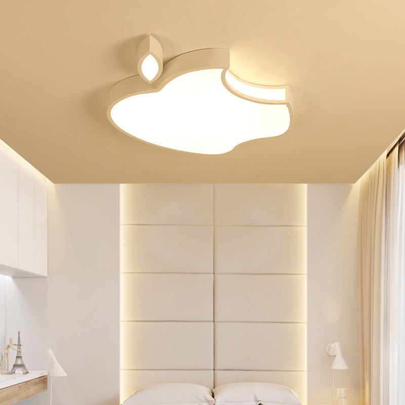 Zwart/Wit Apple Inbouwverlichting Minimalistische Stijl 21"/25,5" W LED Acryl Plafondarmatuur, Warm/Wit/3 Kleurenlicht