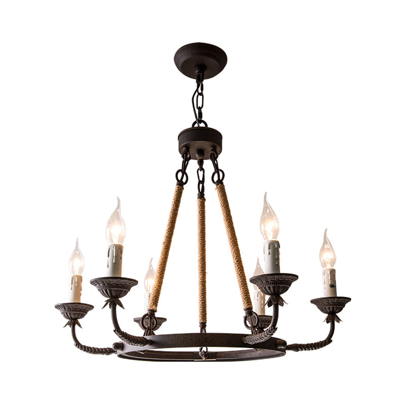 6/8/12 Lichter Wagon Rad Kronleuchter Beleuchtung Klassische Rostmetall -Pendelleuchte für Esszimmer
